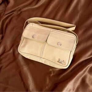 Vintage Celine Light Yellow/Beige Shoulder Bag